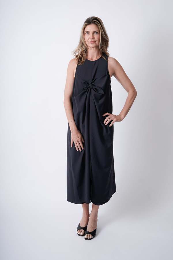 Tibi Tie Front Dress - Navy | Garmentory Tibi Tie Front Dress - Navy | Garmentory