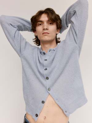 トップス our legacy Evening Polo Livid Blue 46 Our Legacy - Evening Polo Livid Blue Fuzzy Alpaca