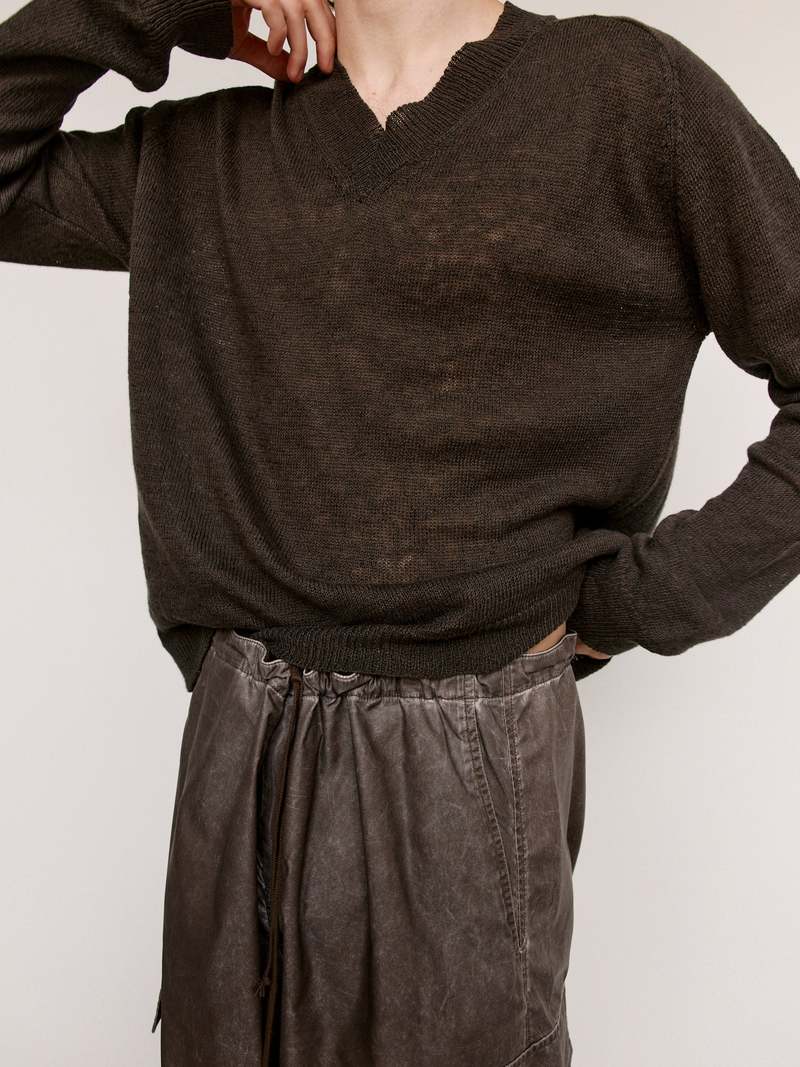 Our Legacy Rue V-Neck - Nori Green | Garmentory