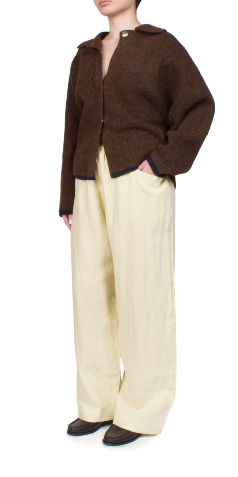 kijun le soleil lounge pants butter Linen Square Pocket Pant
