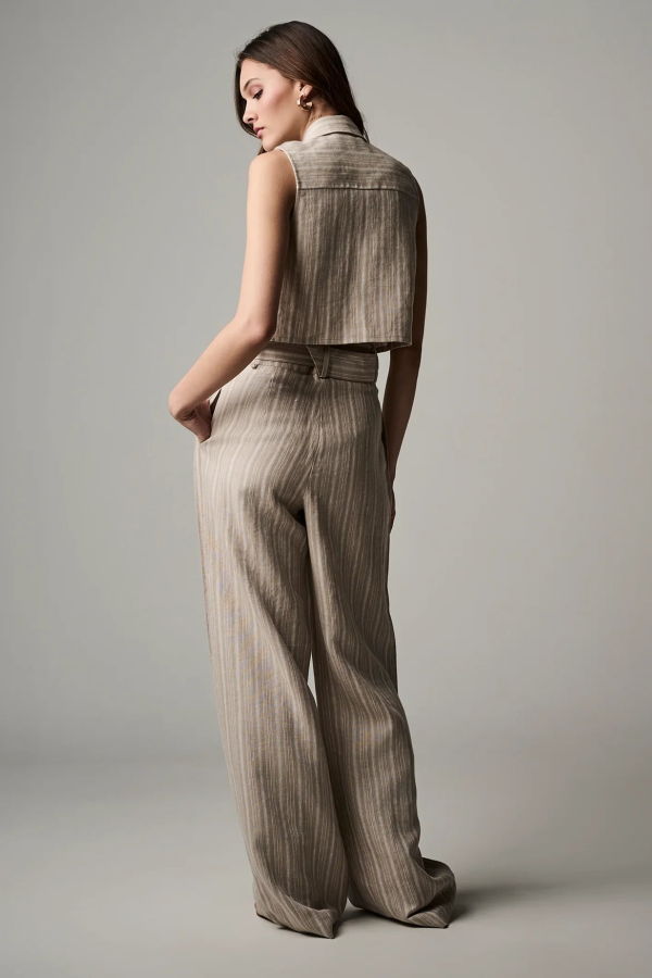 Hevron Alina Pant - Tawny Stripe