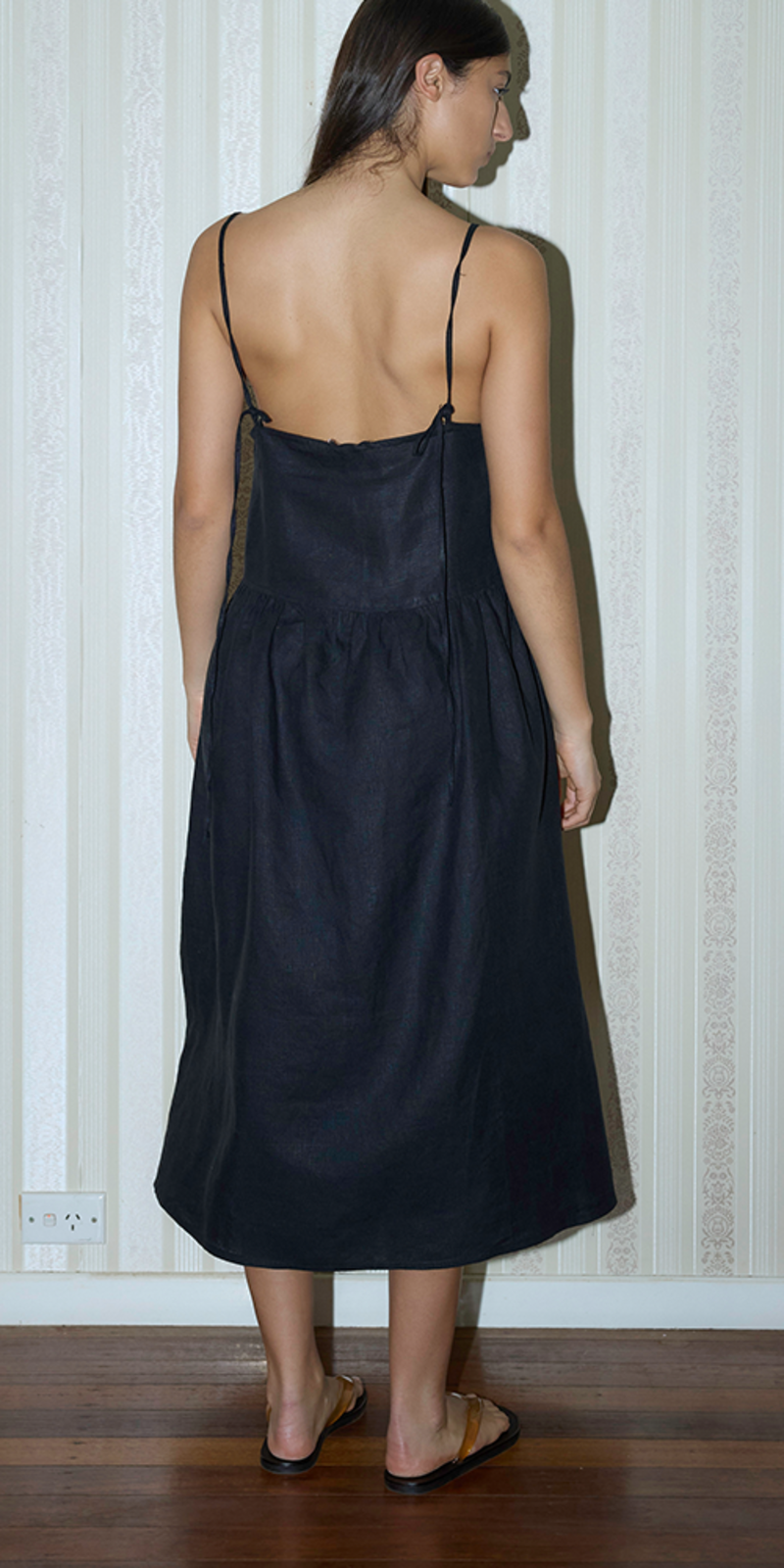 Deiji Studios Gathered Halter Dress - Black