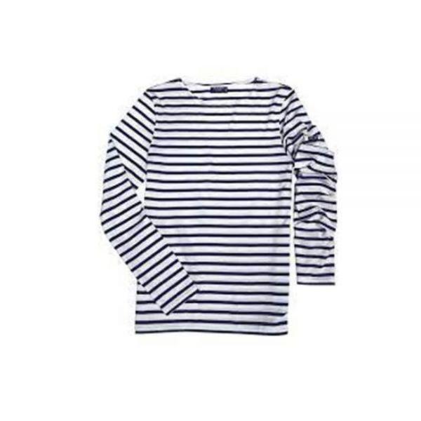 SAINT JAMES『NAVAL』 T5 NEIGE/MARINE Naval authentic striped sailor shirt in combed cotton