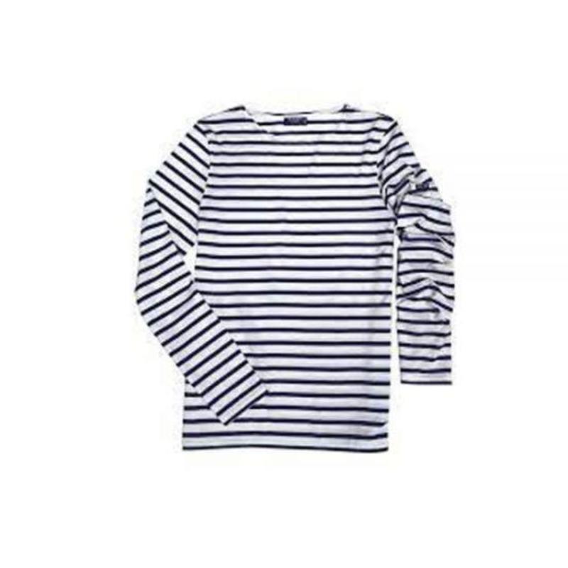 SAINT JAMES『NAVAL』 T5 NEIGE/MARINE Naval authentic striped sailor shirt in combed cotton