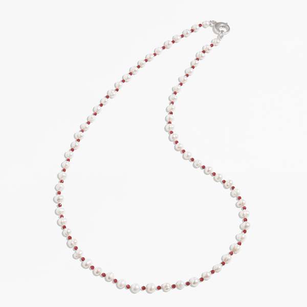 MING YU WANG Po Po Pearl & Garnet Necklace