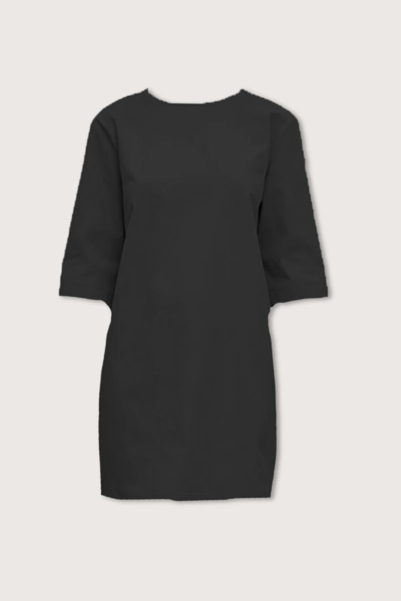 cocoon shirt dress Cocoon Tee Dress, Black  Kick Pleat