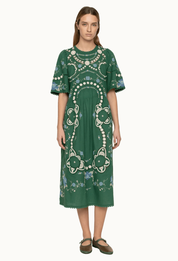 sea new york green dress Green Ceci Embroidery Capelet Mini Dress main image 0