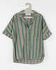 PO-EM Button Down Palms Top - Stripe Seastripe - Thumbnail 4