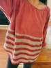 PO-EM Everyday Long Sleeved Top - Ruby Red Stripe - Thumbnail 4
