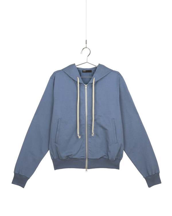 FAVRICS Two-Way Zip-Up Short Hoodie - Turquoise Blue