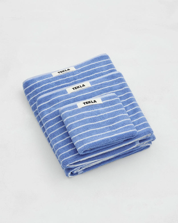 TEKLA Terry Towel - Clear Blue Stripes