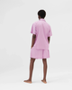 TEKLA Cotton Poplin Pyjamas Shorts - Purple Pink - Thumbnail 4