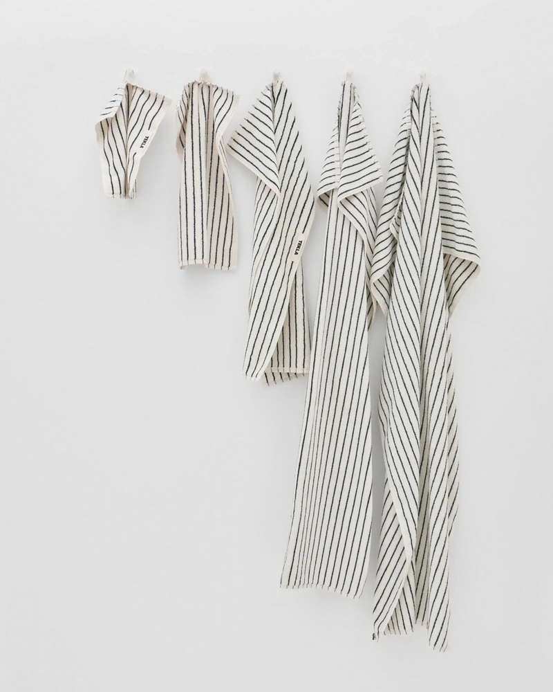 TEKLA Terry Towel - Racing Green Stripes TEKLA Terry Towel - Racing Green Stripes