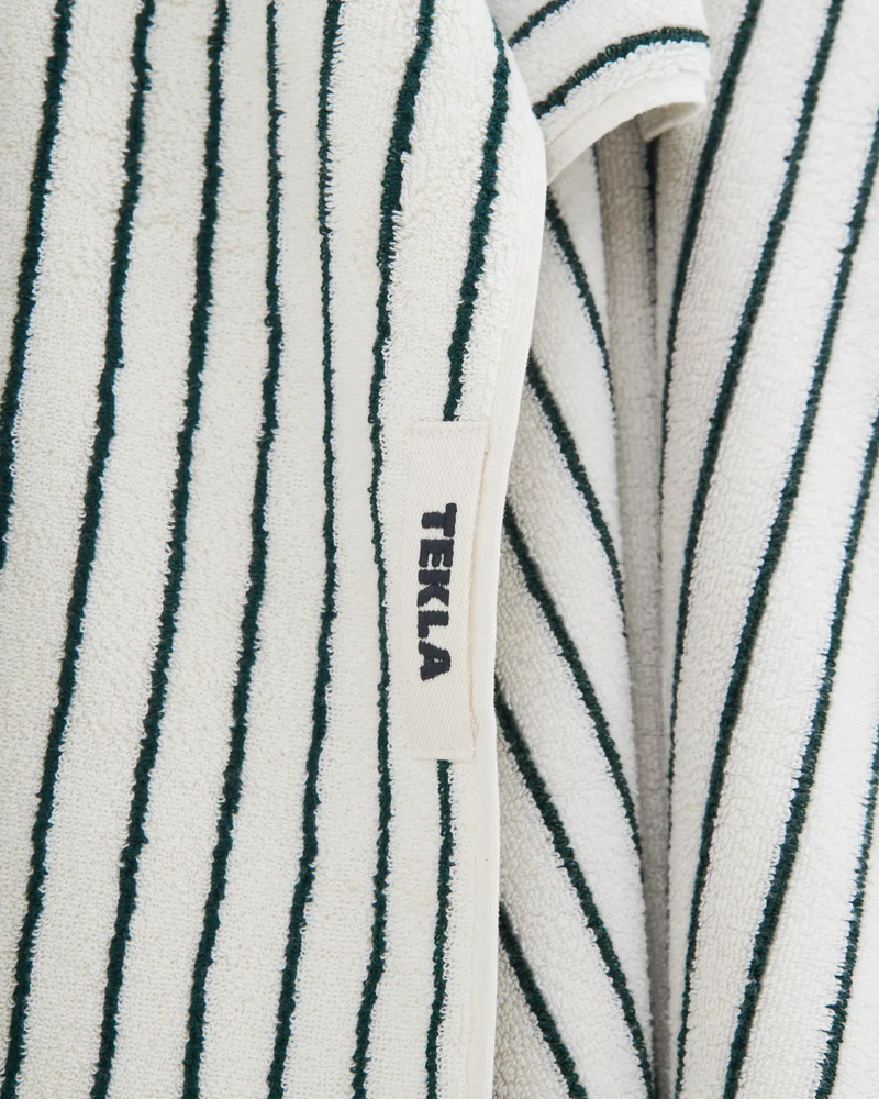 TEKLA Terry Towel - Racing Green Stripes TEKLA Terry Towel - Racing Green Stripes