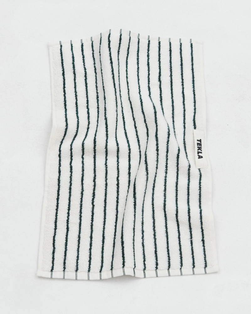 TEKLA Terry Towel - Racing Green Stripes TEKLA Terry Towel - Racing Green Stripes