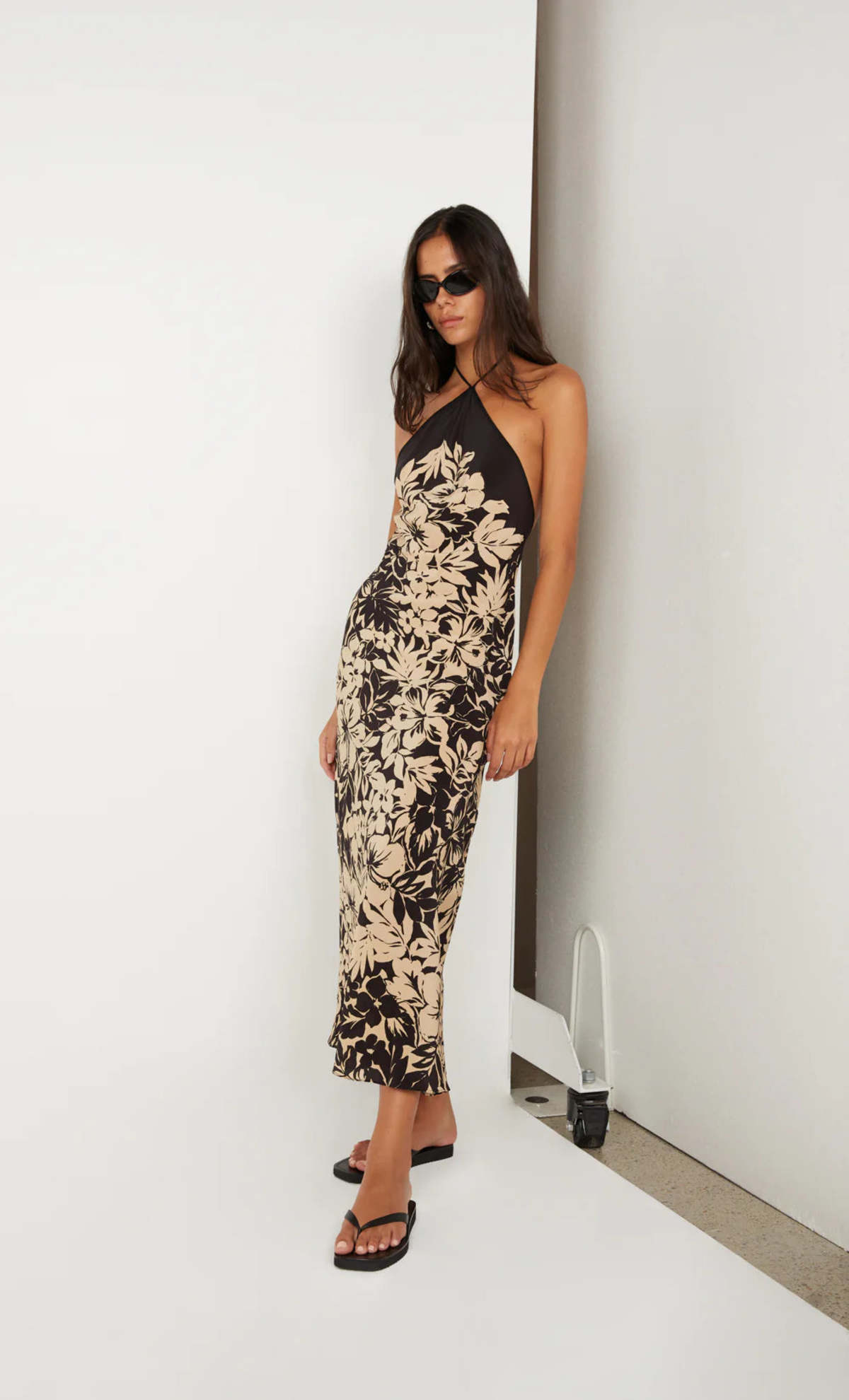 black tie back midi dress Baltic Born Women's Indie Back Tie Dress - Black