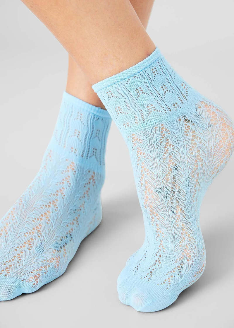 Swedish Stockings Erica Crochet Socks - Sky Blue