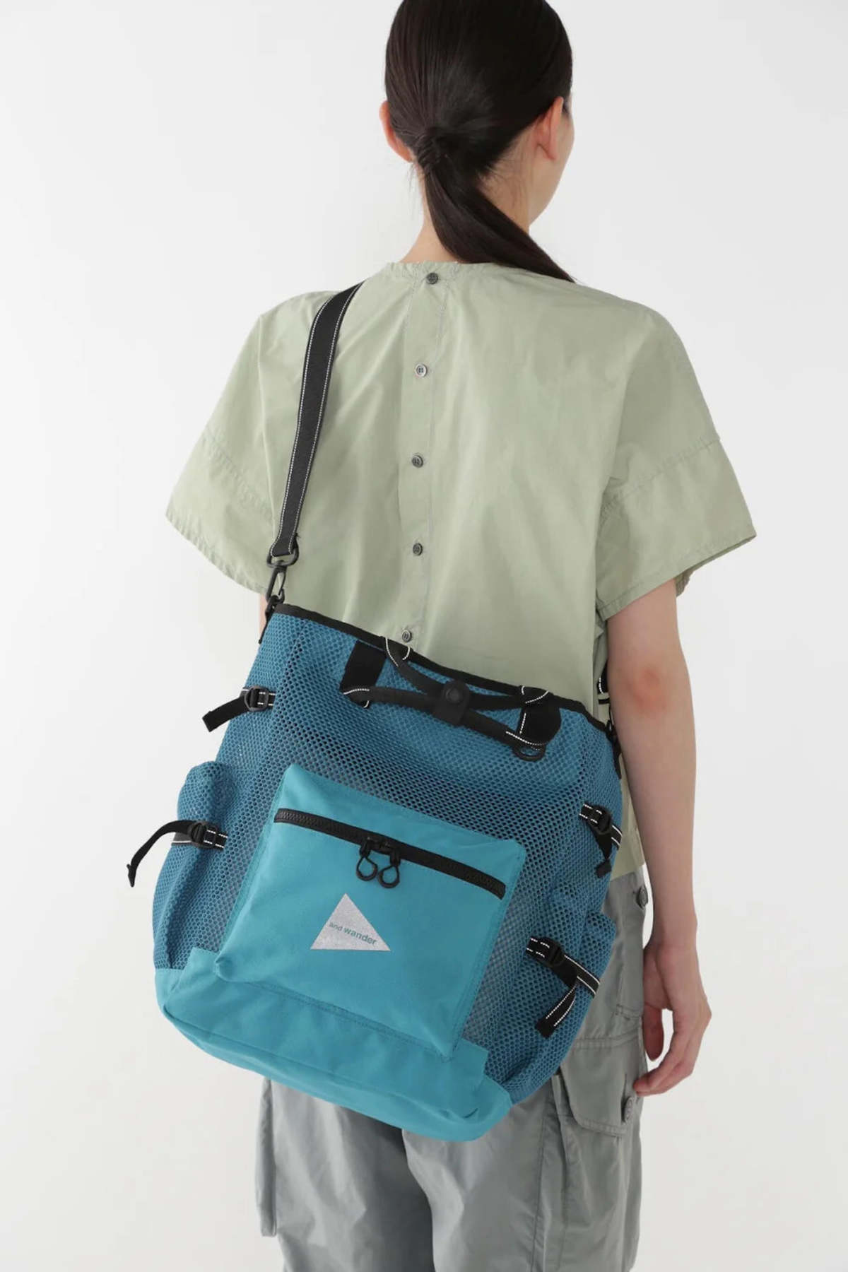 バッグ and wander 3D mesh 2way tote bag and wander - 3D Mesh 2way Tote Bag - Black – Haven Surf