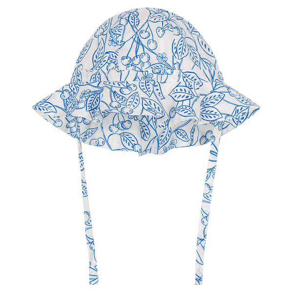 Petit Bateau Baby Hat - Porcelain Blue Cherry Print
