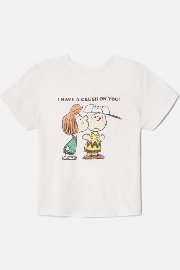 RE/DONE Classic Peanuts Crush Tee - Vintage White | Garmentory