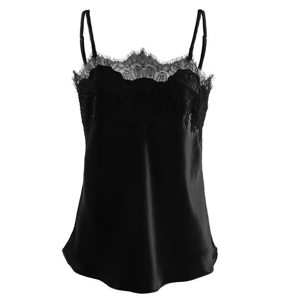 Krystell Barraza Onyx Silk Camisole - Black