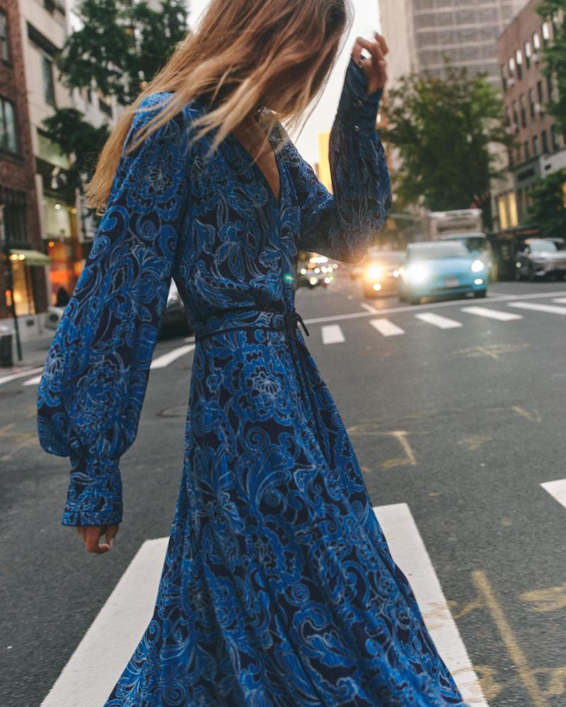 Cartolina Regine Midi Dress - Blue San Lorenzo Paisley Cartolina Regine Midi Dress - Blue San Lorenzo Paisley