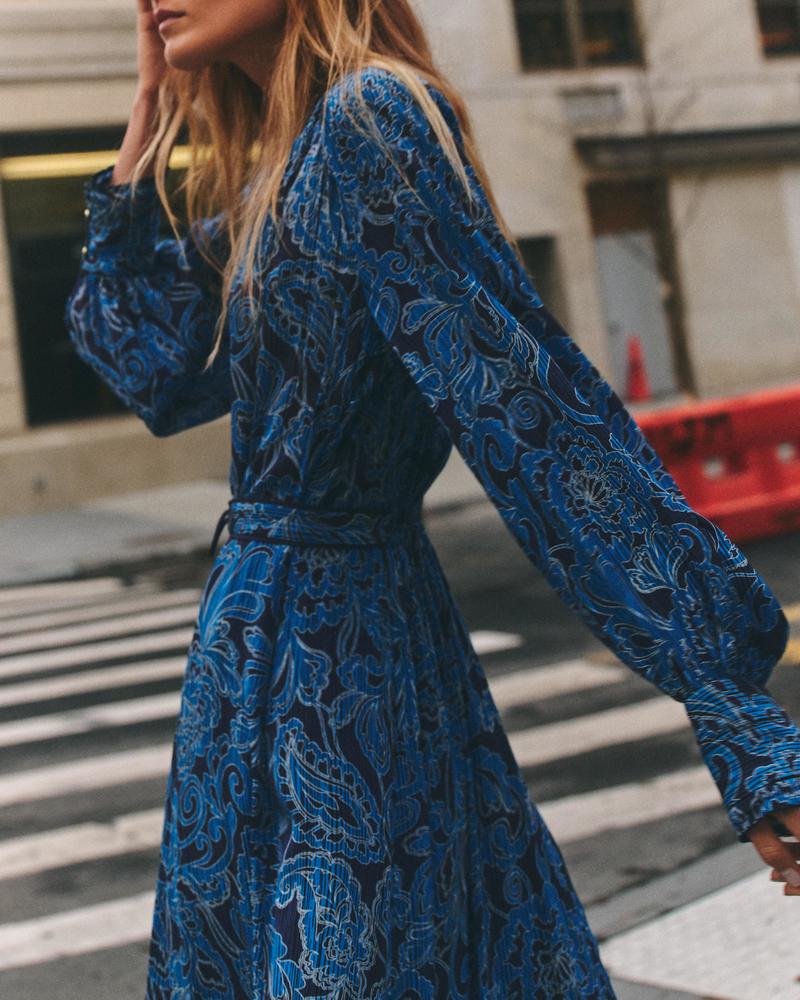 Cartolina Regine Midi Dress - Blue San Lorenzo Paisley Cartolina Regine Midi Dress - Blue San Lorenzo Paisley