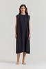 There Elsewhere Boxy Linen Midi Dress - Storm - Thumbnail 1