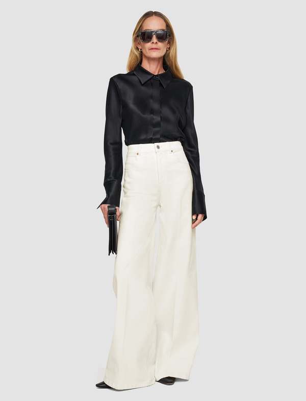 CLEMENTINE'S Abbey Wide Stretch Denim - White