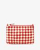 Clare V. Flat Clutch with Tabs - Rosa + Cream Puffy Woven Checker - Thumbnail 1