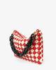 Clare V. Flat Clutch with Tabs - Rosa + Cream Puffy Woven Checker - Thumbnail 2