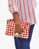 Clare V. Flat Clutch with Tabs - Rosa + Cream Puffy Woven Checker - Thumbnail 3
