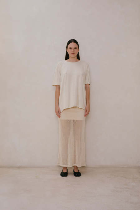 at Dawn. Linen Long Skirt - Brown | Garmentory