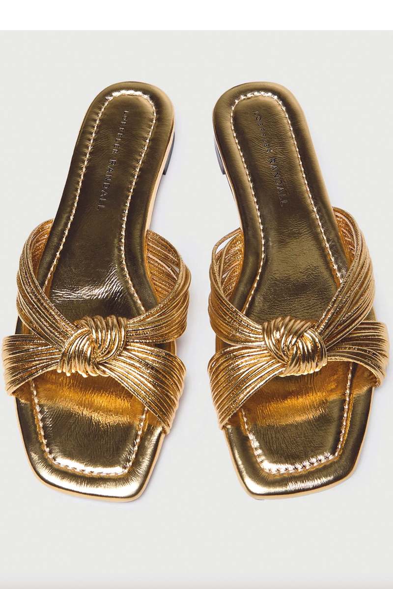 Loeffler Randall Flossie Mignon Knot Flat Sandal - Champagne