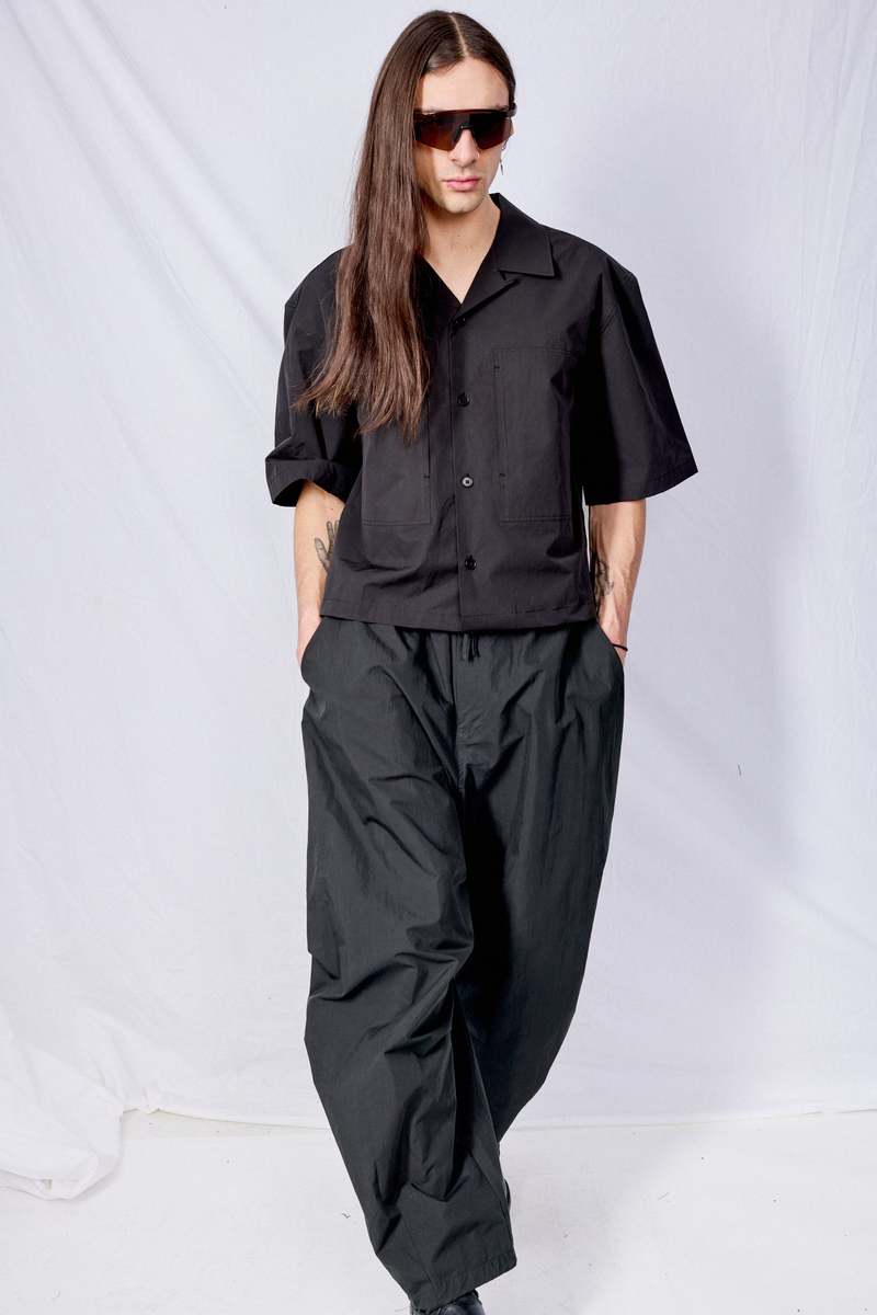 【AMOMENTO】25SS POCKET HALF SHIRTS BLACK AMOMENTO Pocket Half Shirts - Black | Garmentory