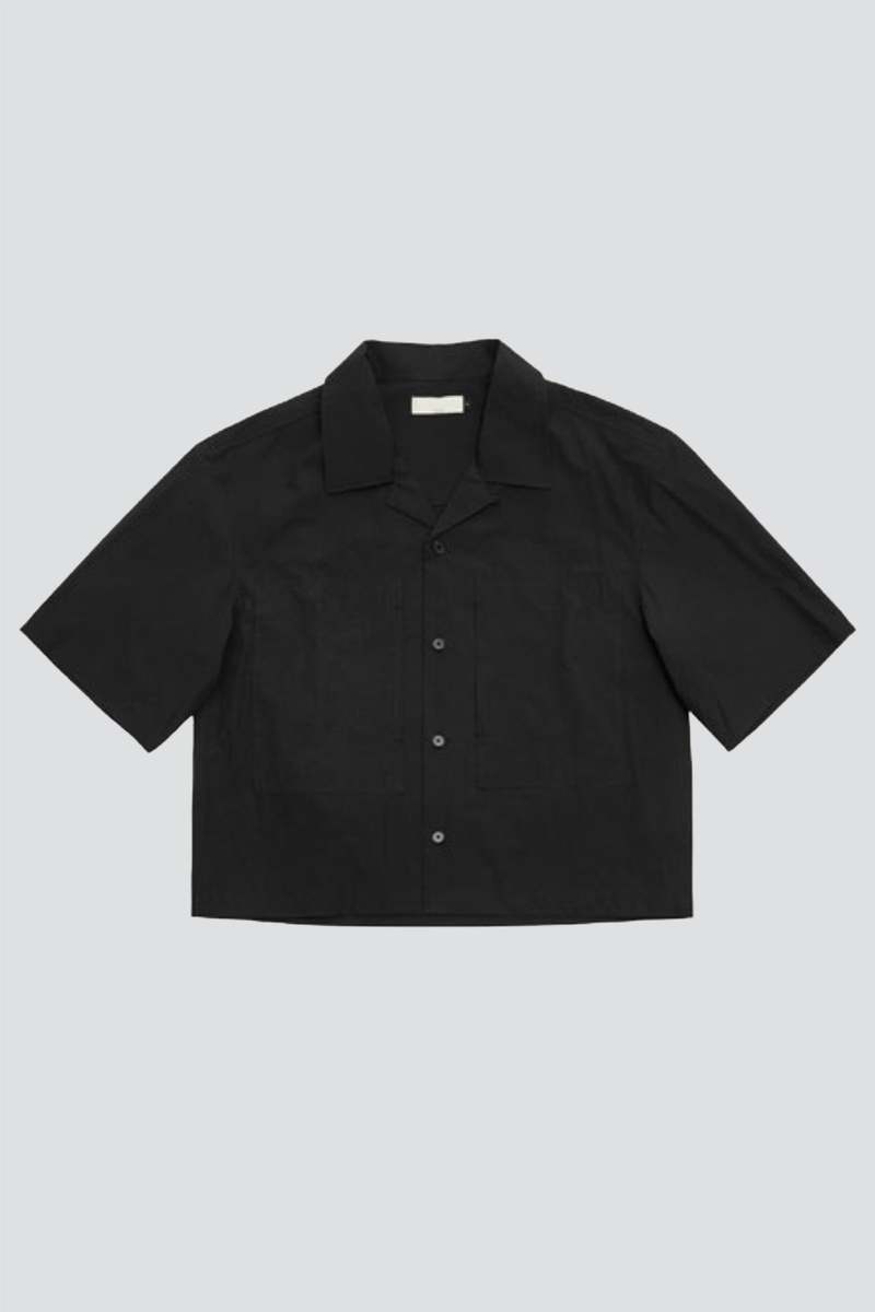 AMOMENTO Black Pocket Half Shirt | Garmentory