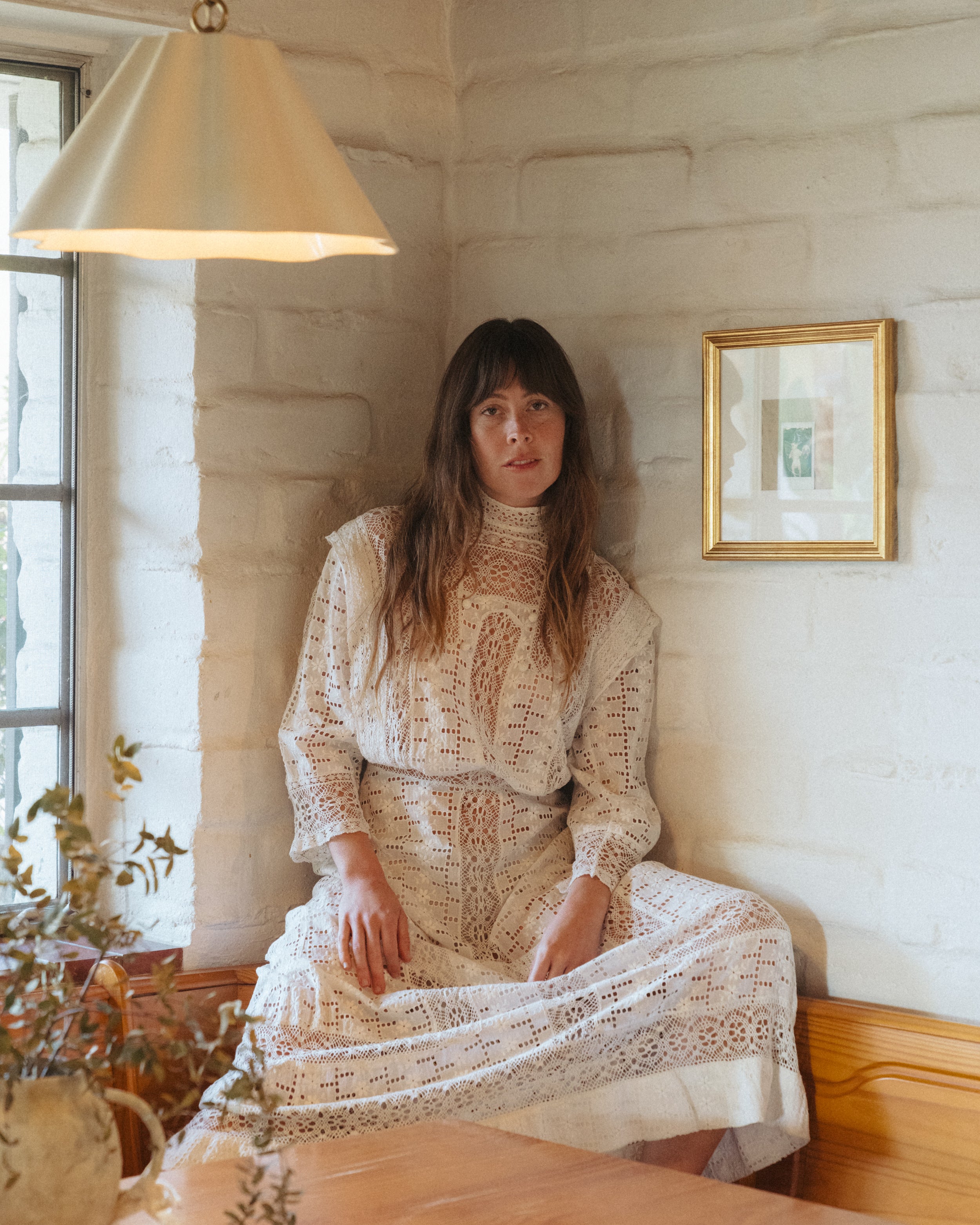 Edwardian Eyelet Floral Lace Wedding Dress - White | Garmentory Edwardian Eyelet Floral Lace Wedding Dress - White | Garmentory