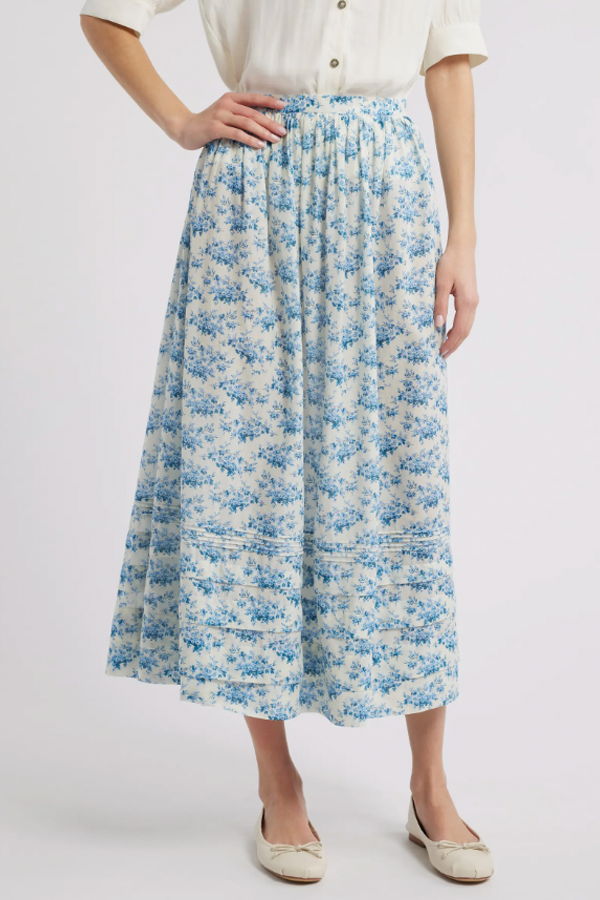 DÔEN Marcie Skirt - Bleu Rosier Floral
