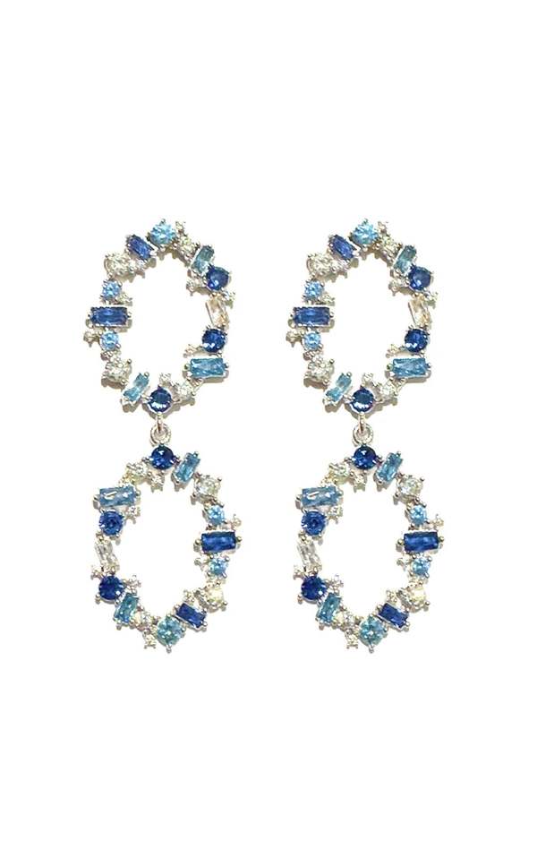 Nickho Rey Palm Beach Earrings - Silver/Blue