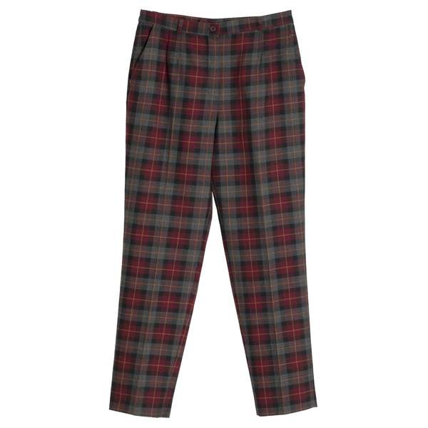 Sundazed 70s Glen Plaid Flannel Wool Trousers - Red