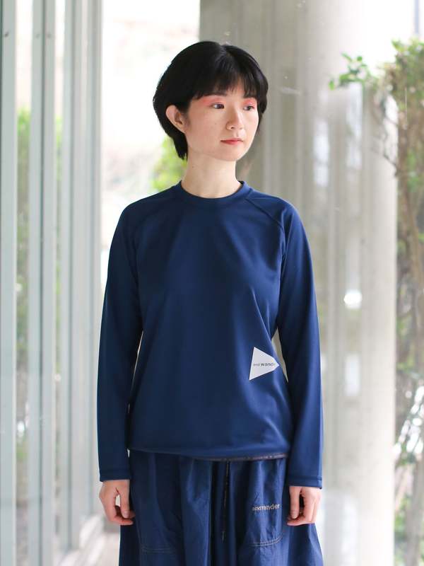 and wander Dry Jersey Raglan Long-Sleeve Tee - Navy