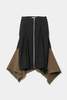 BEAUTIFUL PEOPLE Double-End Tropical Wool Flare Skirt - Olive/Black - Thumbnail 6