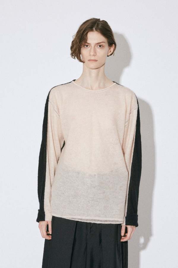 BEAUTIFUL PEOPLE Mohair Knitted Flip Pullover - Olive/Black
