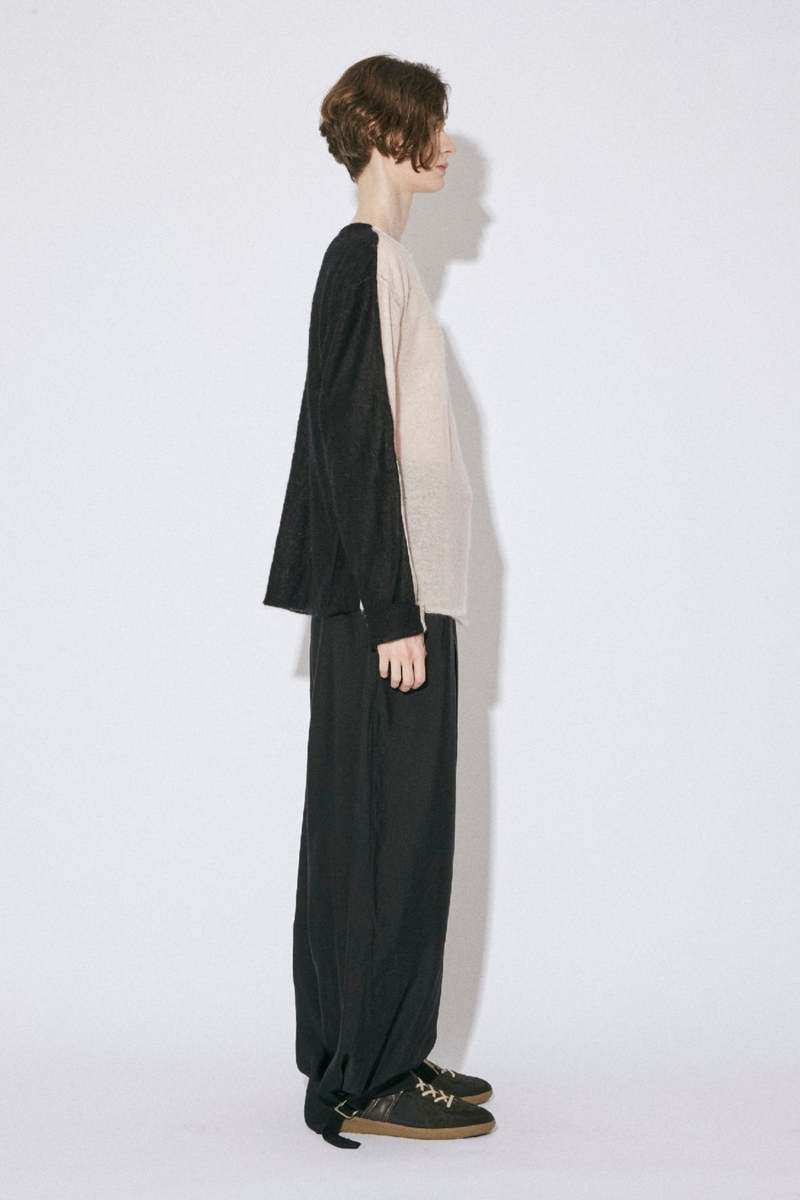 BEAUTIFUL PEOPLE Mohair Knitted Flip Pullover - Olive/Black