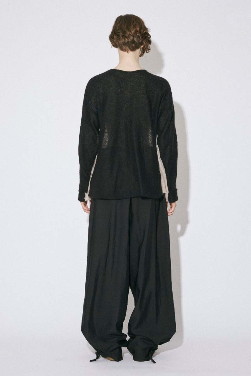 BEAUTIFUL PEOPLE Mohair Knitted Flip Pullover - Olive/Black