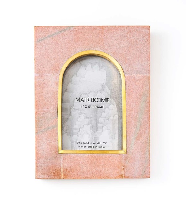 Matr Boomie Jaipuri Arch Picture Frame - Pink Carved Marble Matr Boomie Jaipuri Arch Picture Frame - Pink Carved Marble