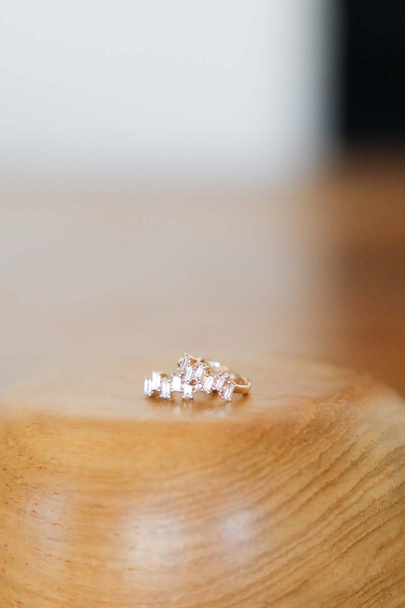 XIV Karats 11mm Hoop Earrings with 12 Baguette Diamonds - 14k Yellow Gold XIV Karats 11mm Hoop Earrings with 12 Baguette Diamonds - 14k Yellow Gold