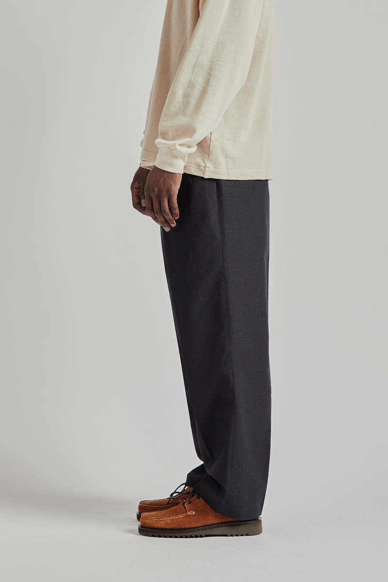 KAPTAIN SUNSHINE Shoecut Slacks - Top Navy | Garmentory KAPTAIN SUNSHINE Shoecut Slacks - Top Navy | Garmentory