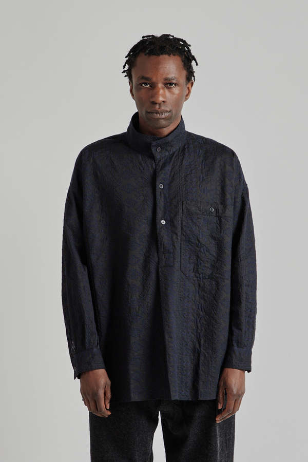 【KAPTAIN SUNSHINE】STAND COLLAR SMOCK KAPTAIN SUNSHINE Stand Collar Smock - Navy Black | Garmentory