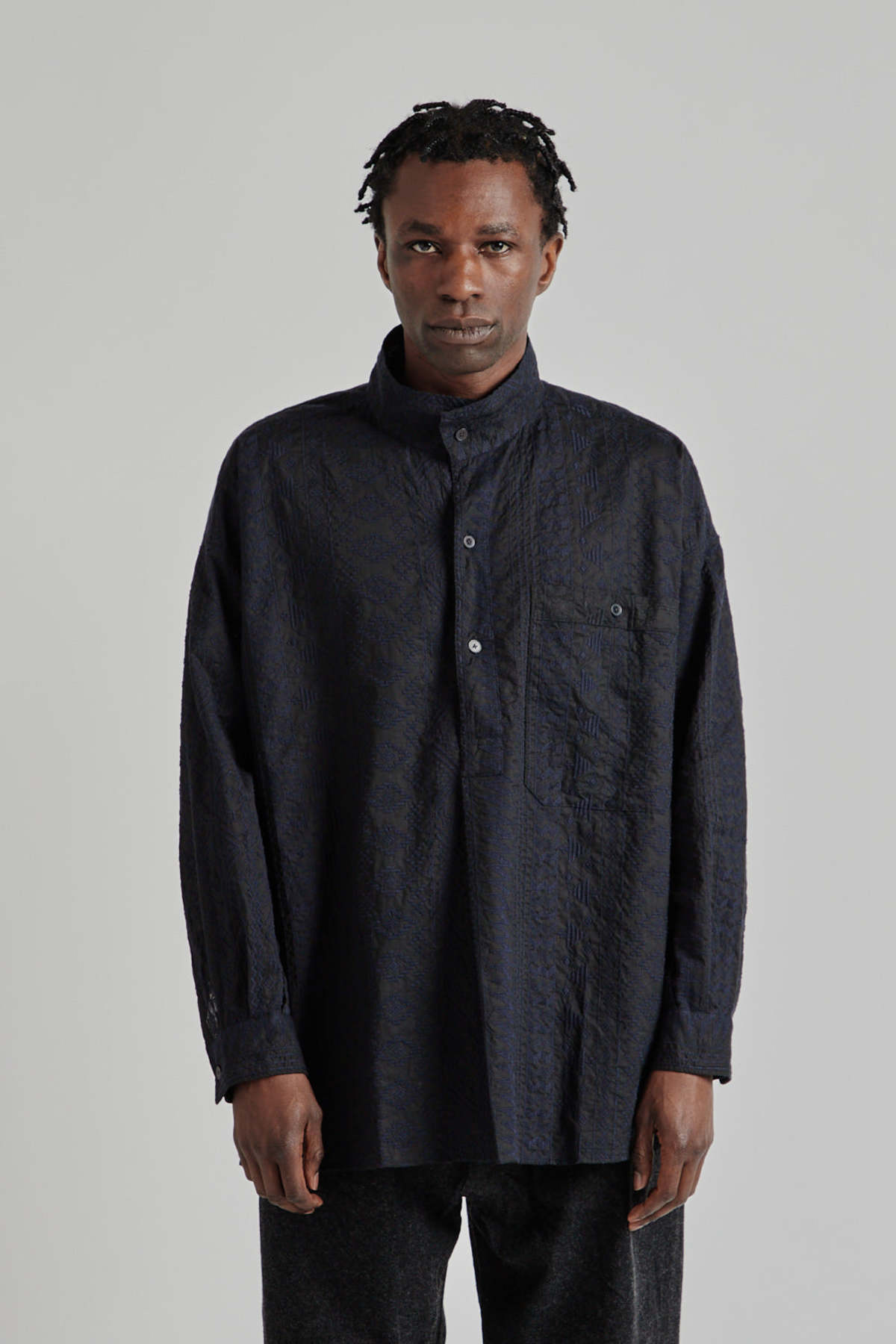 【KAPTAIN SUNSHINE】STAND COLLAR SMOCK Stand-Collar-Smock---Navy-